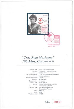 Estampilla Postal "Cruz Roja Mexicana" 100 Años, Gracias a ti"