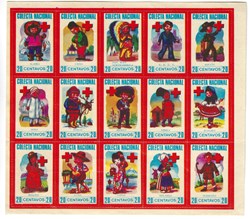 Estampillas colecta nacional Cruz Roja Mexicana (Países del mundo)