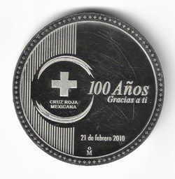 Onza de plata 100 años de Cruz Roja Mexicana