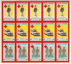 Estampillas colecta nacional Cruz Roja Mexicana (yo soy de la Cruz Roja de la juventud)
