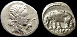 Q. CAECILIUS METELLUS PIUS ROMAN REPUBLIC; GENS CAECILIA AR Denarius