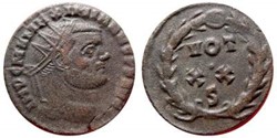 MAXIMIANUS AE Post Reform Radiate RIC 36b, VOTA