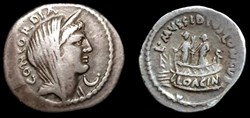 L. MUSSIDIUS LONGUS AR Denarius