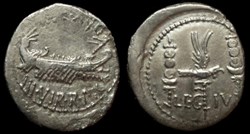 MARCUS ANTONIUS AR Denarius LEG IV