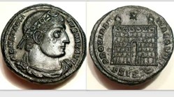 CONSTANTINE I AE3 Follis, RIC VII 215G, Campgate
