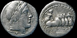 C. GARGONIUS, M. VERGILIUS, AND OGULNIUS, ROMAN REPUBLIC AR Denarius