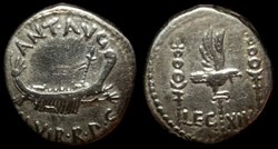 MARCUS ANTONIUS AR Denarius LEG XIV