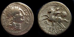 M SERGIUS SILUS ROMAN REPUBLIC AR Denarius