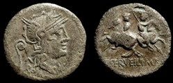C SERVILIUS M.F. ROMAN REPUBLIC; GENS SERVILIA AR Denarius