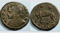 CONSTANTINOPOLIS COMMEMORATIVE AE3, RIC VII 240, Vrbs Roma