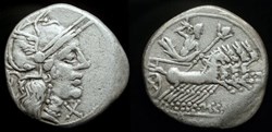 M CARBOI ROMAN REPUBLIC AR Denarius