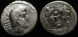 L. TITURIUS L.F. SABINUS ROMAN REPUBLIC; GENS TITURIA AR Denarius