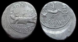 MARCUS ANTONIUS AR Denarius, Leg XVI