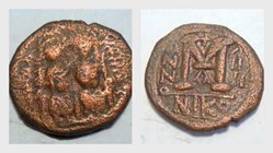 JUSTIN II AE Half Follis SB 369, Large M