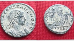 CONSTANS AE3 RIC VII 89, Gloria Exercitvs