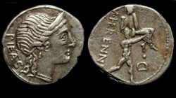 M. HERENNIUS ROMAN REPUBLIC; GENS HERENNIA AR Denarius