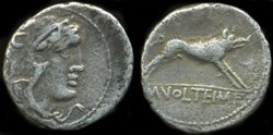 M. VOLTEIUS M.F. ROMAN REPUBLIC; GENS VOLTEIA AR Denarius