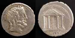 M. VOLTEIUS M.F. ROMAN REPUBLIC; GENS VOLTEIA AR Denarius