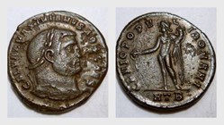 MAXIMINUS II AE Follis RIC VI 26b, Genius