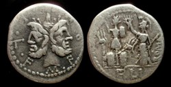 M FURIUS Lf PHILUS ROMAN REPUBLIC AR Denarius