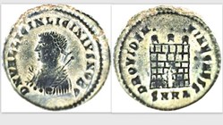 LICINIUS II AE3, RIC VII 36, Campgate