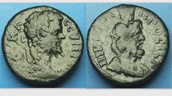 SEPTIMIUS SEVERUS AE17 Assarion, Moushmov 927, Serapis