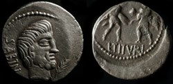 L. TITURIUS L.F. SABINUS ROMAN REPUBLIC; GENS TITURIA AR Denarius