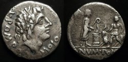 L POMPONIUS MOLO ROMAN REPUBLIC; GENS POMPONIA AR Denarius