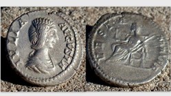 JULIA DOMNA Denarius RIC 583, Vesta