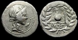 Q. CAECILIUS METELLUS PIUS ROMAN REPUBLIC; GENS CAECILIA AR Denarius