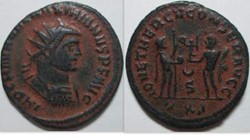 Maximianus AE Antoninianus RIC 622 crescent S, Hercules