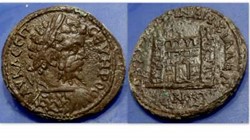 SEPTIMIUS SEVERUS AE27, Varbanov 205, City Wall