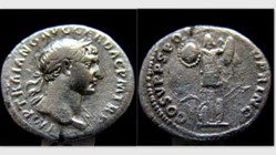 TRAJAN Denarius, RIC 147, Trophy of Arms