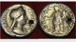 Sabina AR Denarius, RIC 390, Concordia