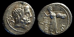 L PROCILIUS ROMAN REPUBLIC; GENS PROCILIA AR Denarius