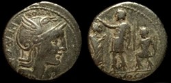P PORCIUS LAECA ROMAN REPUBLIC; GENS PORCIA AR Denarius