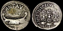 MARCUS ANTONIUS AR Denarius CHORTIS SPECVLATORVM