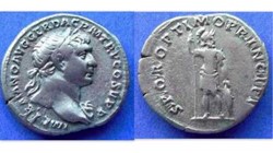 TRAJAN AR Denarius RIC 162, Mars