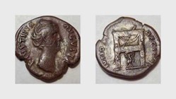 FAUSTINA I Denarius RIC RIC 339a (Antoninus Pius), Peacock