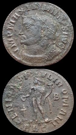 Follis Maximien Hercule atelier de Lyon. RIC 113b