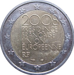 2008 - 2 euros - France - commémorative Présidence française de l'Union européene de 2008