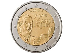 2010 - 2 euros - France - commémorative Appel du 18 juin 1940