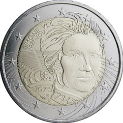 2018 -2 euros - France - commémorative Entrée au Panthéon de Paris de Simone Veil en 2018.