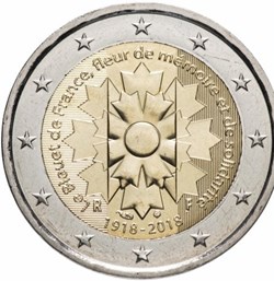 2018 - 2 euros - France - commémorative Bleuet de France