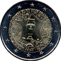 2016 - 2 euros - France - commémorative Championnat d'Europe de football 2016 en France