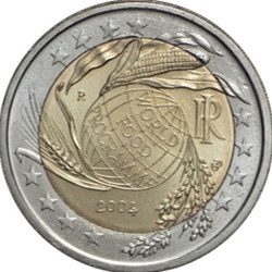 2004 - 2 euros - Italie - commémorative 50e anniversaire du Programme alimentaire mondial 1954-2004