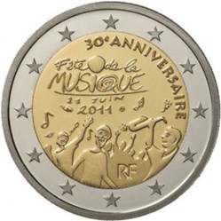2011 -2 euros - France - commémorative fête de la musique