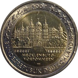 2007 - 2 euros D - Allemagne - Commémorative Mecklembourg-Poméranie-Occidentale