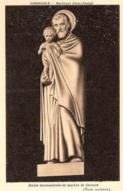 Grenoble-Basilique Saint Joseph-Statue monumentale en marbre de carrare