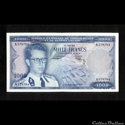 CONGO BELGE 1.000 Francs 1958